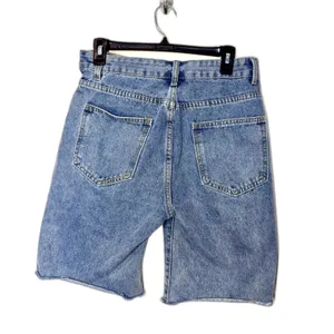 Y2K 90s High Waist Asymmetrical Denim Shorts Womens S Blue Mom Jean Summer thumbnail 3