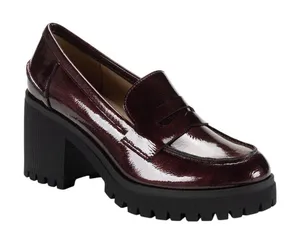 NEW Sun + Stone Womens Presscott Loafer Pumps 10019660600 Wine Pat Purple 10M thumbnail 1