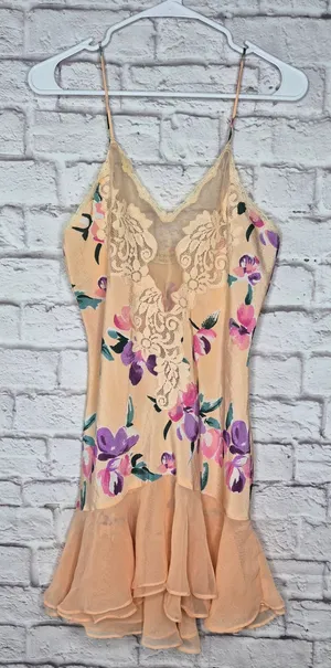 Victoria’s Secret Chiffon Chemise Babydoll Slip Dress Nightgown Lace medium 90s thumbnail 1