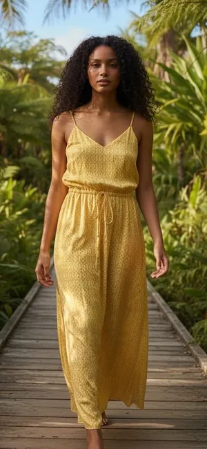 Maurices Yellow Spaghetti-Strap Maxi Dress - Lightweight Summer Style thumbnail 1