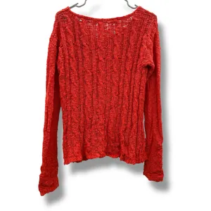 Anthropologie Yellow Bird Sweater‎ Women’s Size Medium Red Textured Knit thumbnail 2