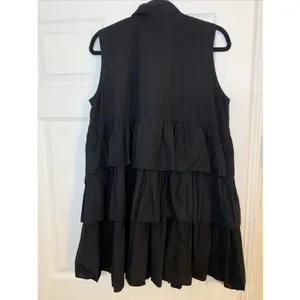 Ucozee dress Loose black with three-stroke skirt and buttons on the neck S thumbnail 2