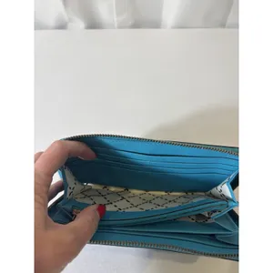 Kate Spade Newbury Lane Turquoise Zip‎ Around Leather Long Wallet~EUC thumbnail 7