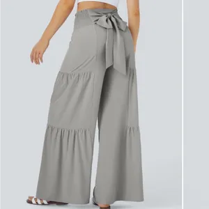 Halara Breezeful™ High Waist Shirred quick dry wide leg pants sz M gray new NwT thumbnail 2
