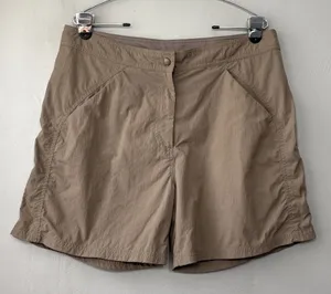 LL Bean Ripstop Shorts Womens Size 16 Taupe Nylon Hiking Gorpcore Granola Girl thumbnail 1