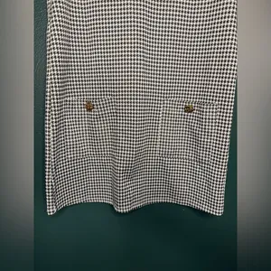 Zara Black and White Houndstooth Short Sleeves Front Pockets Sheath Dress thumbnail 6