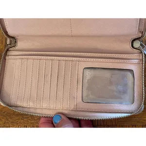 Michael Kors jet set wallet in light pink thumbnail 6