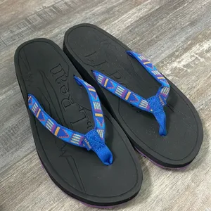 LL Bean Katahdin Flip flops sandal Purple Ocean Mesa Blue Size 9 thumbnail 2