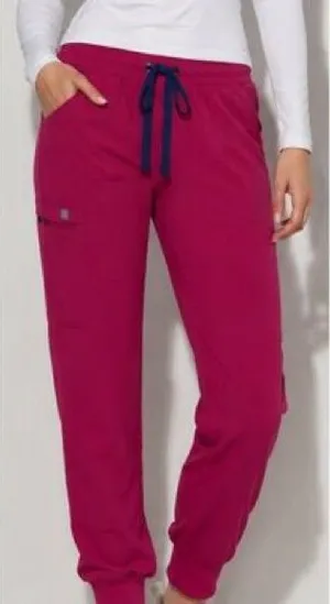 Figs Women's Magenta Jogger Pants with Navy Drawstring thumbnail 1