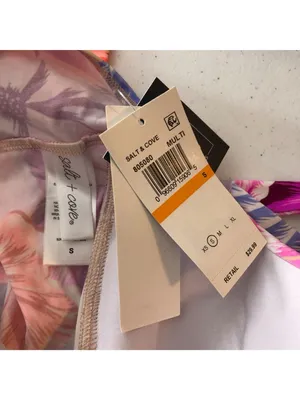 Salt + Cove Hot Hibiscus Halterkini Tankini Swim Top Floral Pink Orange S thumbnail 6