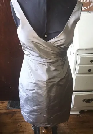 J Crew Sara dress in aged Driftwood silk taffeta thumbnail 1