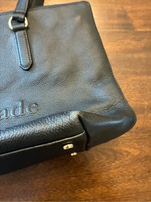 Kate Spade Larchmont Avenue Logo Penny Tote Bag Leather Purse Black thumbnail 4