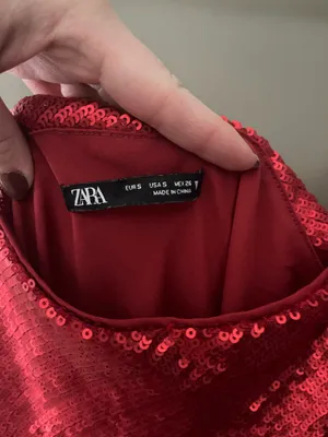 ZARA Sparkly Red Dress thumbnail 5