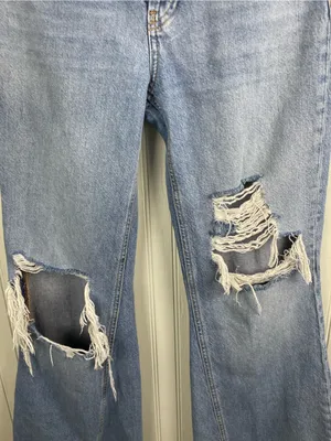 Free People New Dawn Flare Jeans Size 26 Distressed Denim Cotton We the Free thumbnail 8