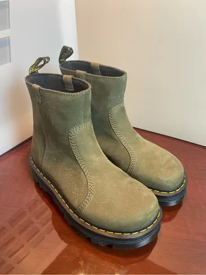 Dr. Martens Zebzag Rigger Slip-On Nubuck Platform Boots in DMS Olive US 9/ EU 41 thumbnail 4