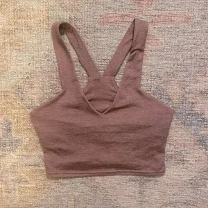 Quince Ultra Soft V-Neck Cropped Tank in Heather Rose thumbnail 5