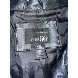 East 5th Leather Jacket Women XL Black‎ Zip Up Coat classic goth vintage thumbnail 4