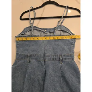 Heart & Heels Medium Denim Bustier Dress Button Sweetheart Stretch Jean Mini M thumbnail 5