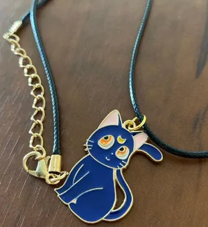 Handmade Necklace Kawaii Cat Luna Sailor Moon thumbnail 1