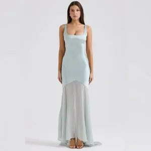 House of CB Vittoria Pistachio Chiffon Floor Length Gown thumbnail 10