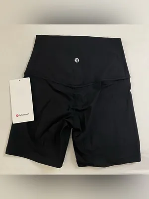 Lululemon NWT Align High-Waist Black Ribbed Bike 6” Shorts Size 4 thumbnail 10