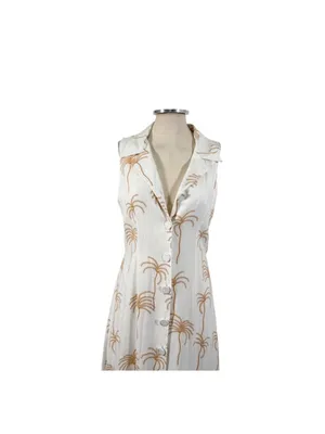 Petal & Pup Linen Blend Palm Midi Dress Size Medium thumbnail 6