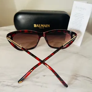 BALMAIN 56mm Modified Cat Eye Sunglasses, Polarized, Designer, Red Tortoise, NWT thumbnail 6