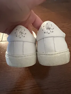 Jack Rogers White Leather Sneakers with Gold Eyelets thumbnail 4
