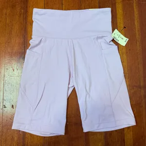 Aeropostale Light Lavender High-Waist Bike Shorts with Pockets thumbnail 1