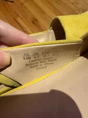 Franco Sarto Vickie Leather Yellow Slingback Pointy-Toe Low Block Heel pumps 8.5 vibrant suede colorful thumbnail 7