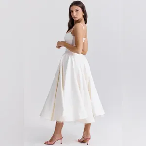 White / Ivory Tulle Midi Tea Length Dress thumbnail 2