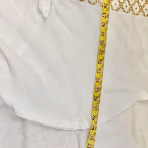 We the Free People Spirit Henley Tunic Top Embroidered Boho sweater sweatshirt blouse shirt button front white gold yellow long sleeve Size L-measurements in pics thumbnail 8