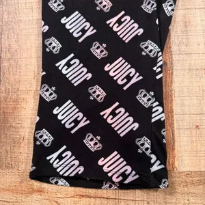 Juicy Couture Pajama Pants Medium Black Logo Print Soft Lounge Y2K thumbnail 4
