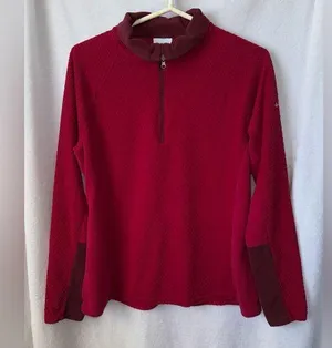Columbia Size Large Ruby Red Fleece Pullover Jacket thumbnail 1