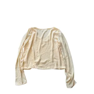 Babaton by Aritzia Womens Yellow V-Neck Long Sleeve Blouse Top Size Small Chic‎ thumbnail 2