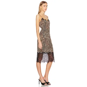 Revolve Loba Jacinta Slip Midi Dress Size Medium Leopard Lace Cocktail Wedding thumbnail 9