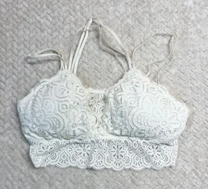 Aerie‎ White Strappy Lace Bralette with padding Size Medium thumbnail 1