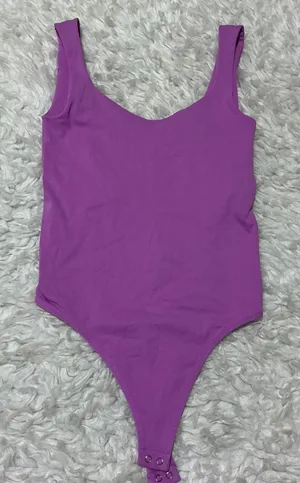 Free People Intimately Bodysuit Purple Scoop Neck Thong Snap XS/S Sleeveless Top thumbnail 1