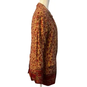 Free People Bellflower Double Breasted Blazer in Tobacco Combo, Size S Boho thumbnail 4