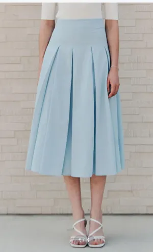Korean Fashion: Zero Street Lynn Pleats Long Skirt Blue Size M thumbnail 7