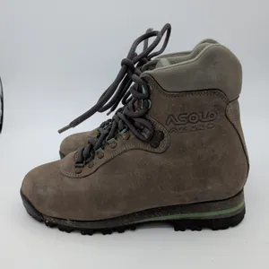 Asolo AFX 530‎ Hiking Boots Ladies US 7 Brown Nubuck Leather Vibram Sole Vintage thumbnail 2