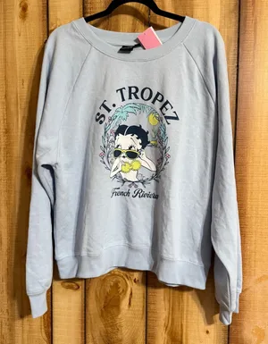 Betty Boop St. Tropez Graphic Sweatshirt XXL NWT thumbnail 1