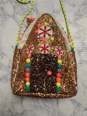 J. Crew Crewcuts “Kids” Crossbody Glitter Gingerbread House Bag thumbnail 2