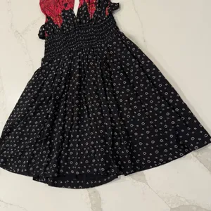 Free People Walking Through My Dreams Mini Dress Women’s Medium Black/Red Floral thumbnail 5