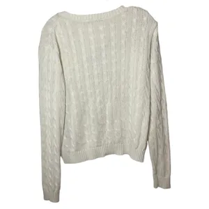 Brandy Melville Cream Cable Knit V-Neck Sweater Soft Cozy Classic Knitwear Baisc thumbnail 6
