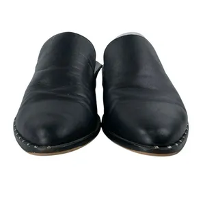 Sam Edelman Lewellyn Black Studded Leather Almond Toe Flats Loafer Mules Size 7 thumbnail 2
