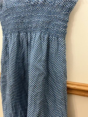 EUC Polo Ralph Lauren Midi Dress Blue Stars Tie Shoulder size 10 thumbnail 3