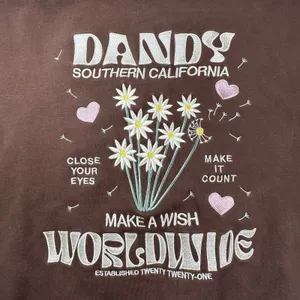 Women's Dandy Worldwide Make A Wish Oversized Lux Hoodie Large Chocolate Brown thumbnail 7