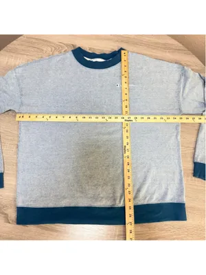 Champion Women's Teal & White Striped Long Sleeve Sweatshirt - Size XL - b13 thumbnail 8