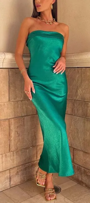 Runaway the label LEILA SLIP DRESS emerald XS NWT‎ holidays party thumbnail 1